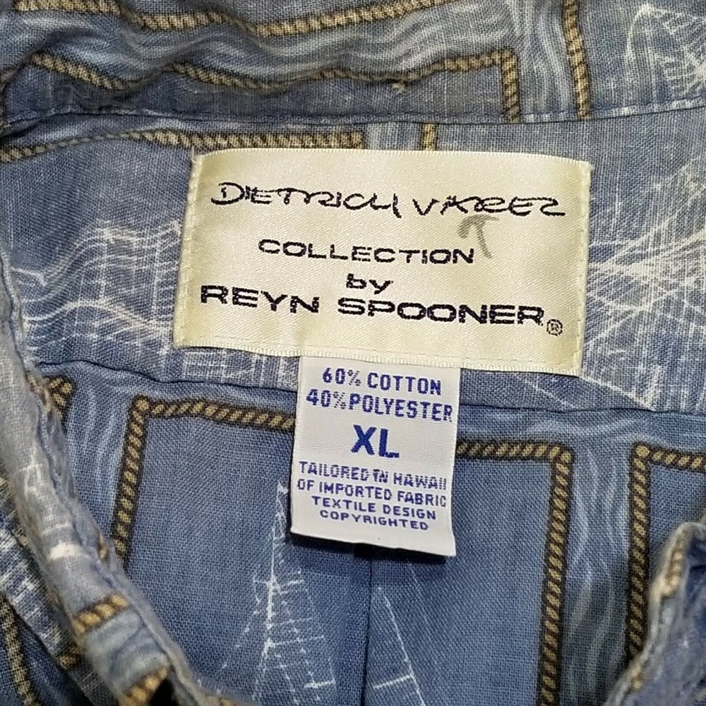 Reyn Spooner Blue Reverse Print Dietrich Varez XL